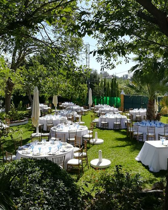 DETALLE DE BANQUETE EN JARDIN